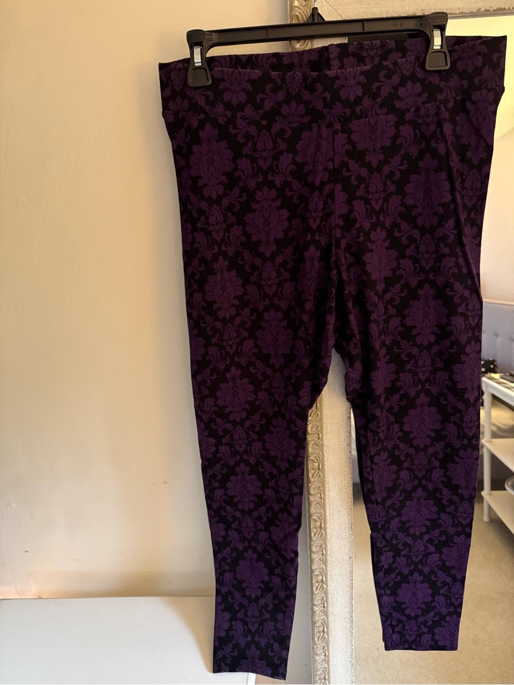 Torrid Dark Purple Damask Print Leggings ( 2 leggings)
